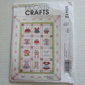 Quilt sewing pattern McCall's Crafts uncut Pearl Louise Designs blanket cottage